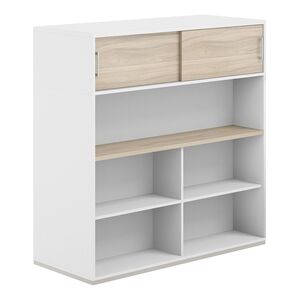 Стеллаж-комбо 2-стор. 1438 с антресолью, с экраном ЛДСП