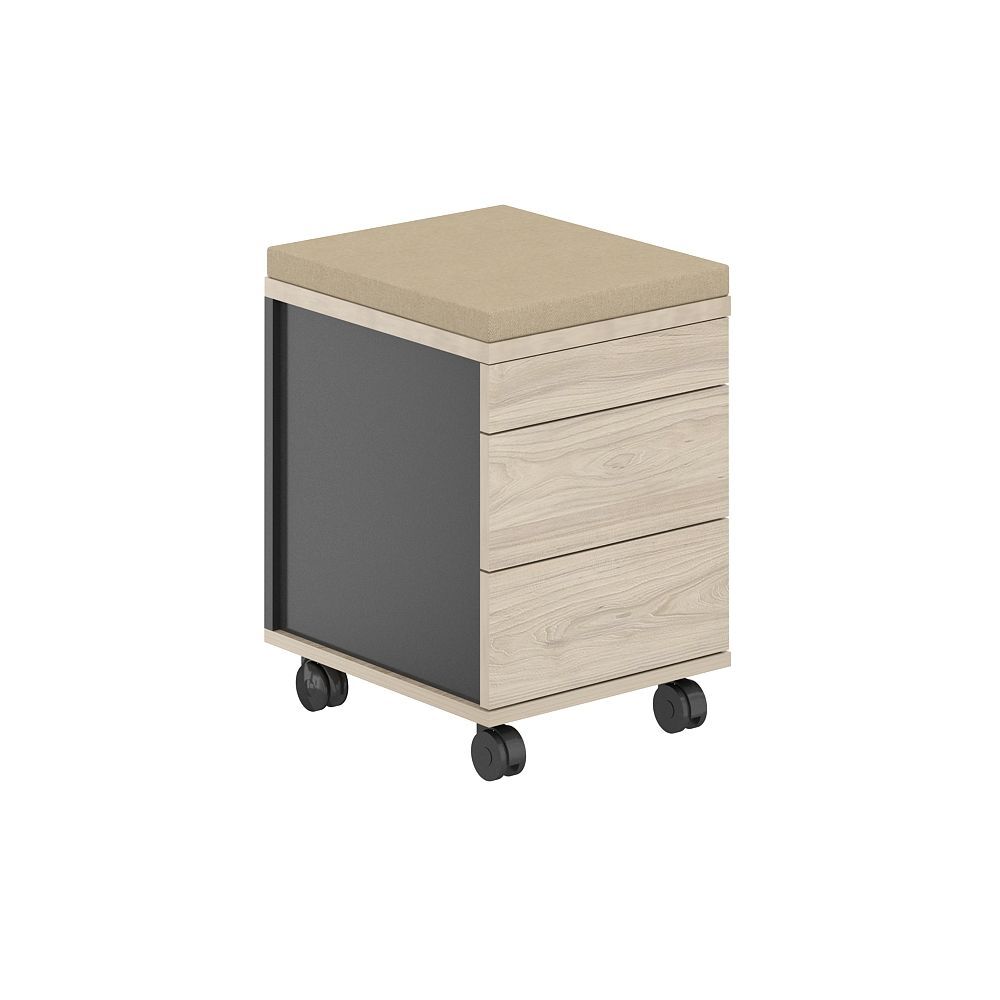 Тумба мобильная 2 ящ. метаб.+лот.ящ.+подушка