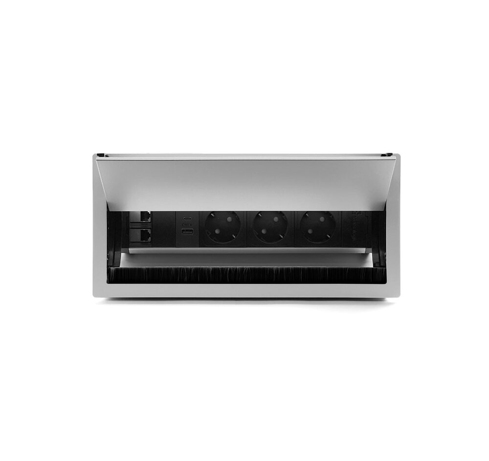 VERSAFLAPDUAL 3p+1Usb(AC)+2RJ АЛЮМИНИЙ