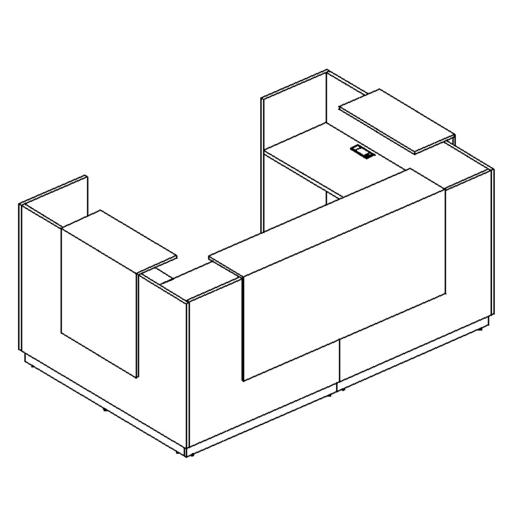 Стойка ресепшен П-образная (полки высокие)