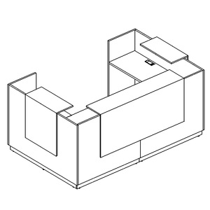 Стойка ресепшен П-образная (полки высокие)