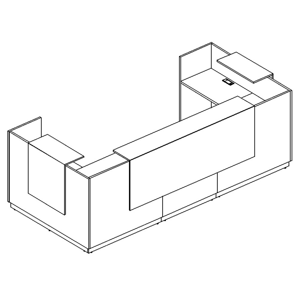 Стойка ресепшен П-образная (полки высокие)