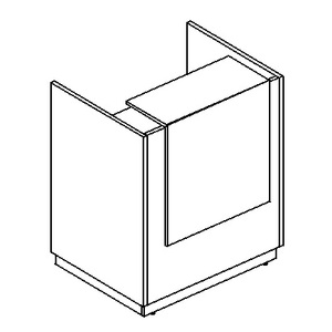 Стойка ресепшен прямая (полка высокая) с подсветкой