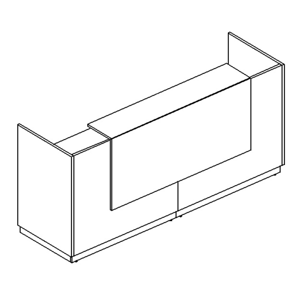 Стойка ресепшен прямая (полка высокая) с подсветкой