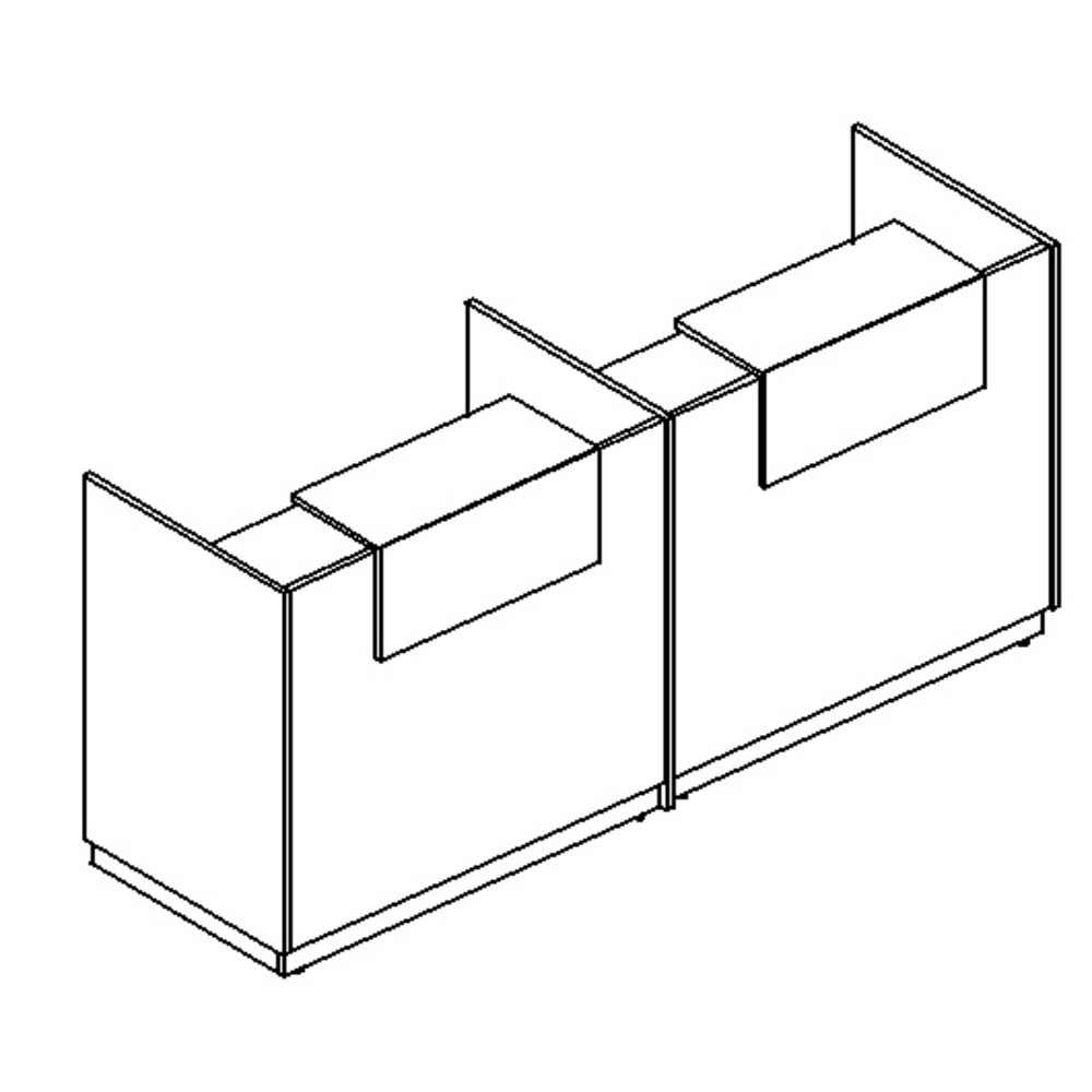 Стойка ресепшен прямая с промежуточной опорой