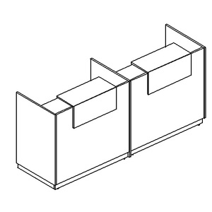 Стойка ресепшен прямая с промежуточной опорой