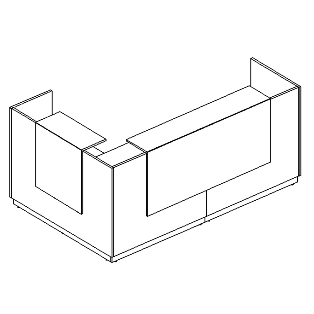 Стойка ресепшен угловая правая (полки высокие)