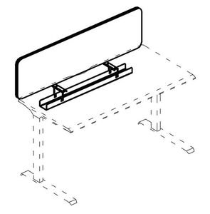 Экран для стола 160 тканевый с кабель-каналом