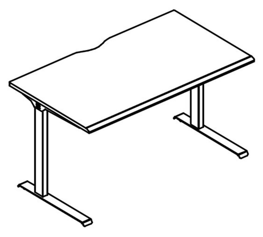 Стол 100 офисный на металлокаркасе МL 1 скос
