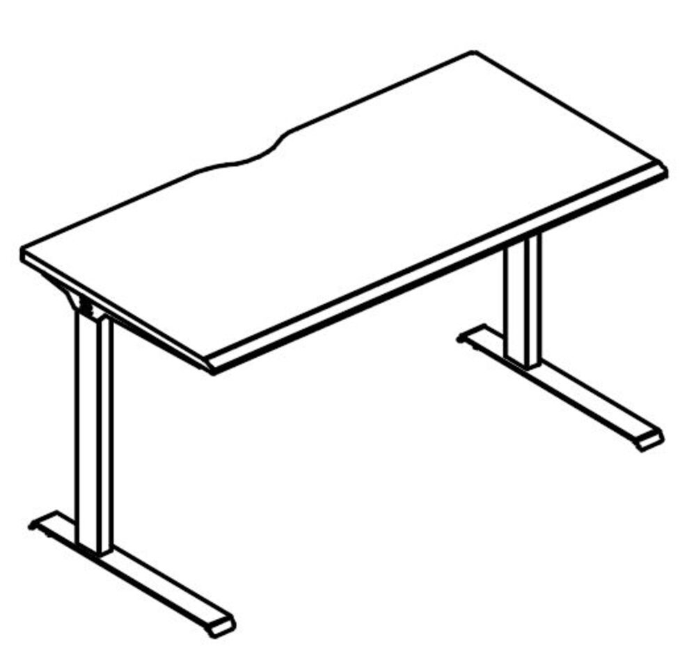 Стол 160 офисный на металлокаркасе МL (1 скос)