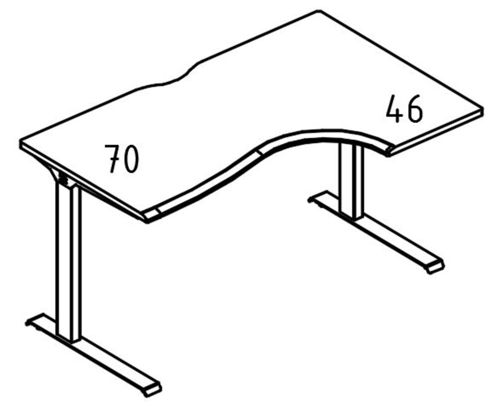 Стол эргономичный Классика на каркасе МL (1 скос) правый