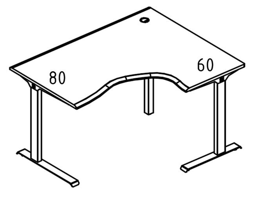 Стол эргономичный правый на металлокаркасе МL 2 скоса
