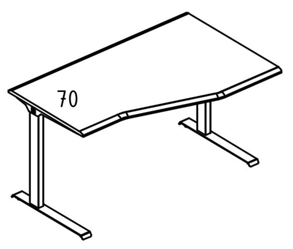 Стол эргономичный правый Техно на каркасе МL 2 скоса