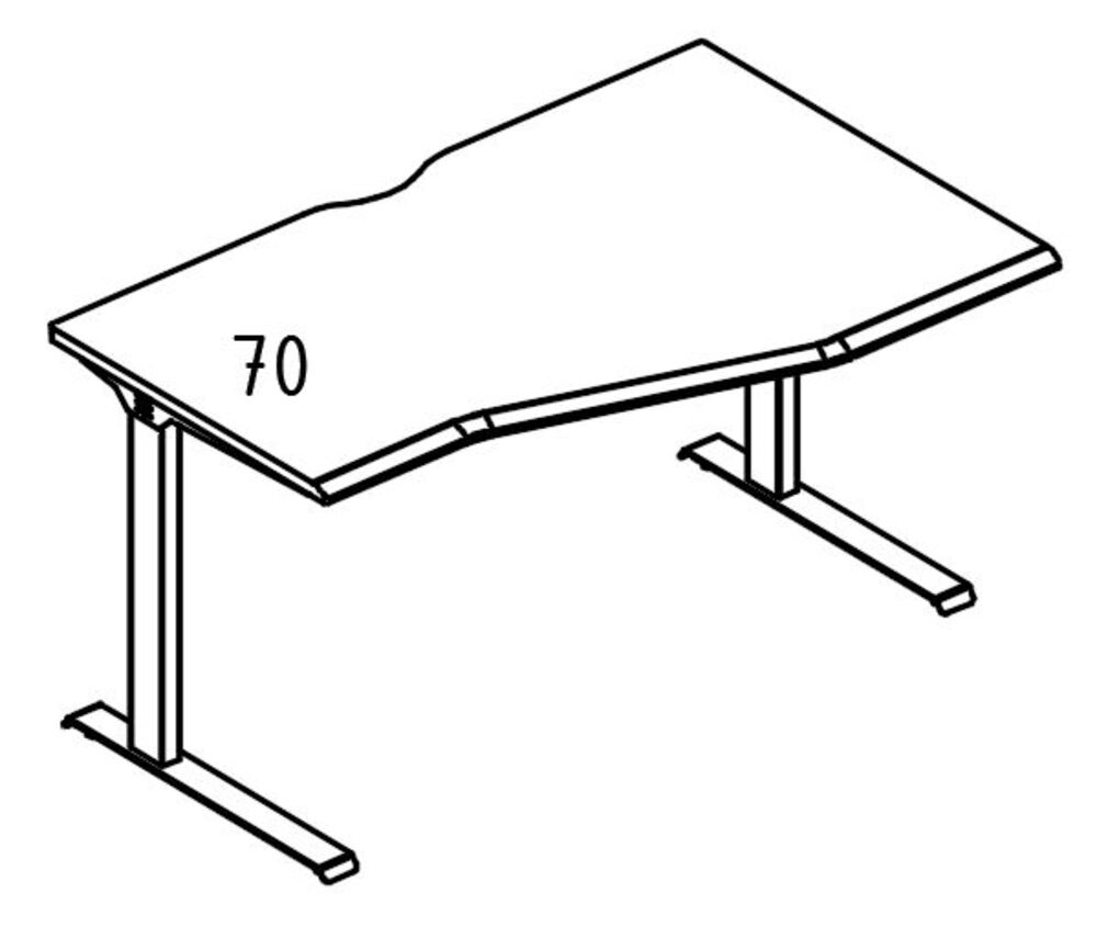 Стол эргономичный "Техно" на металлокаркасе МL (1 скос) правый
