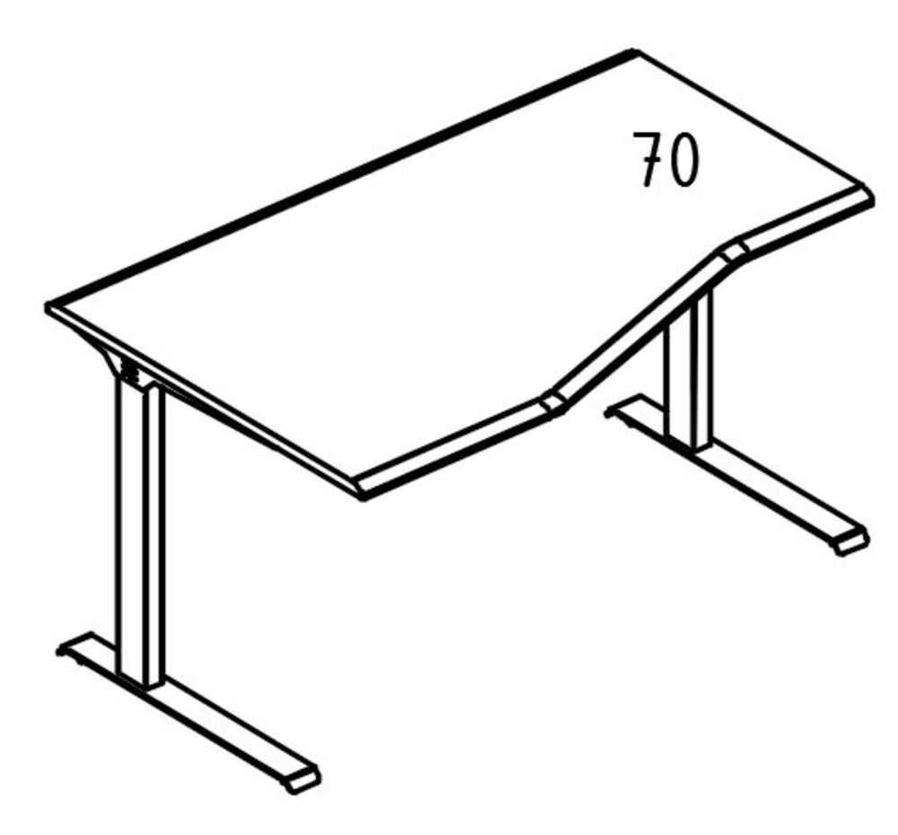 Стол левый Техно на каркасе МL 2 скоса эргономичный