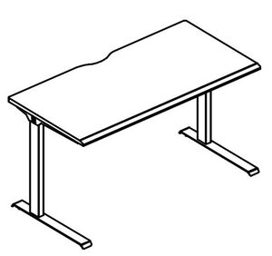Стол офисный 140 на металлокаркасе МL (1 скос)