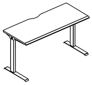 Стол письменный 160 на металлокаркасе МL (1 скос)