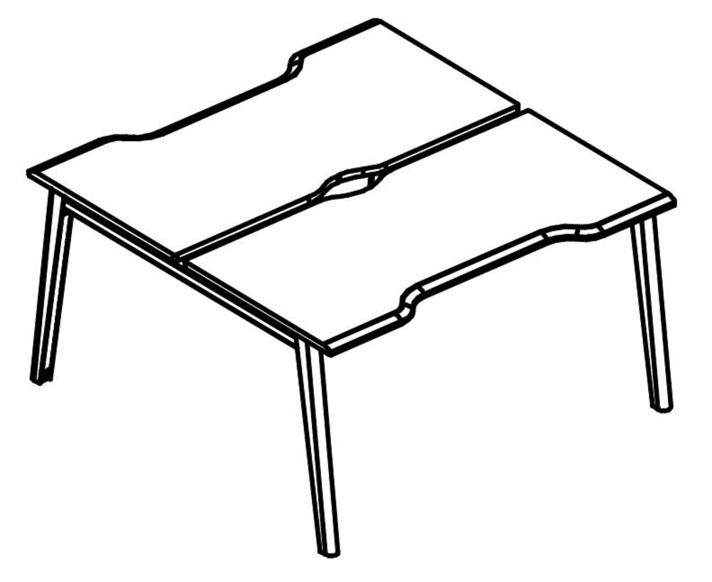 Рабочая станция (2х160) Симметрия каркас МТ 1 скос