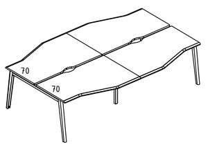 Рабочая станция 4х160 Техно каркас МТ 1 скос