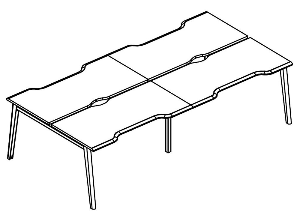 Рабочая станция Симметрия каркас МТ 1 скос (4х160)