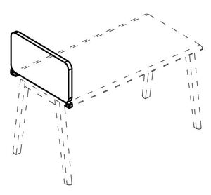 Экран торцевой тканевый мягкий для стола 90