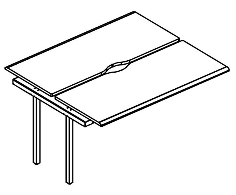 Секция стола на металлокаркасе МТ 1 скос (2х140)