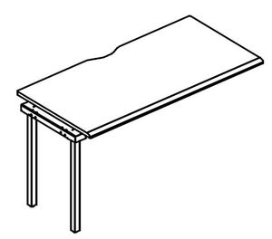 Секция стола рабочей станции на опорах МТ 1 скос