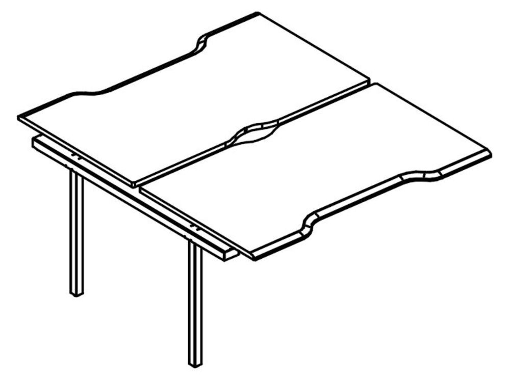 Секция стола Симметрия каркасе МТ 1 скос (2х140)