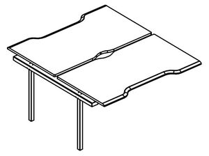 Секция стола Симметрия каркасе МТ 1 скос (2х140)