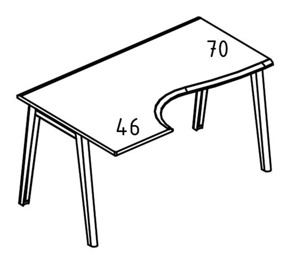 Стол эргономичный Классика каркас МТ 2 скоса левый