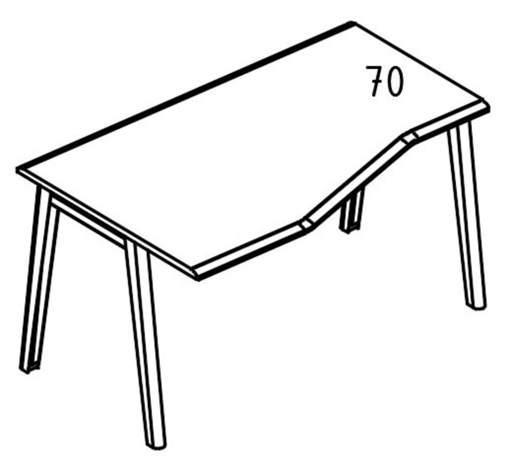 Стол эргономичный Техно каркас МТ (2 скоса) левый