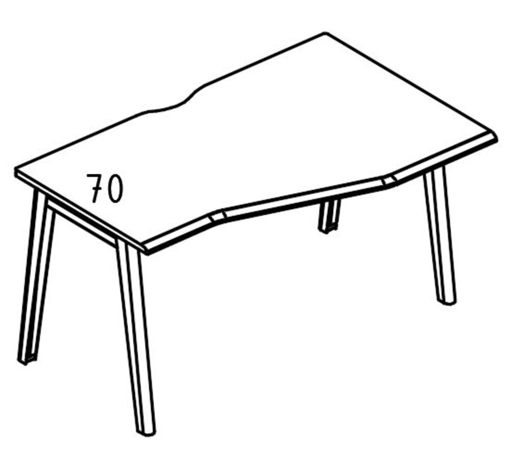 Стол Техно каркас МТ (1 скос) эргономичный правый