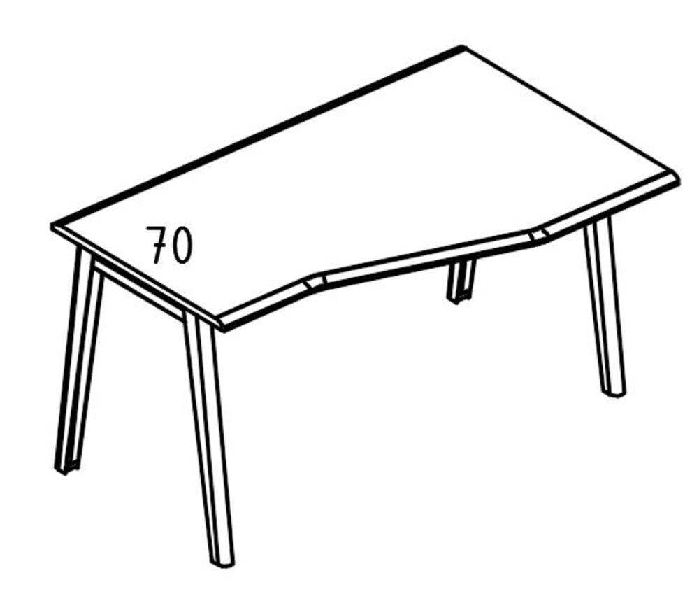 Стол Техно каркас МТ 2 скоса правый