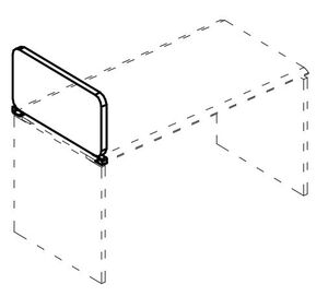 Экран торцевой для стола 80 тканевый