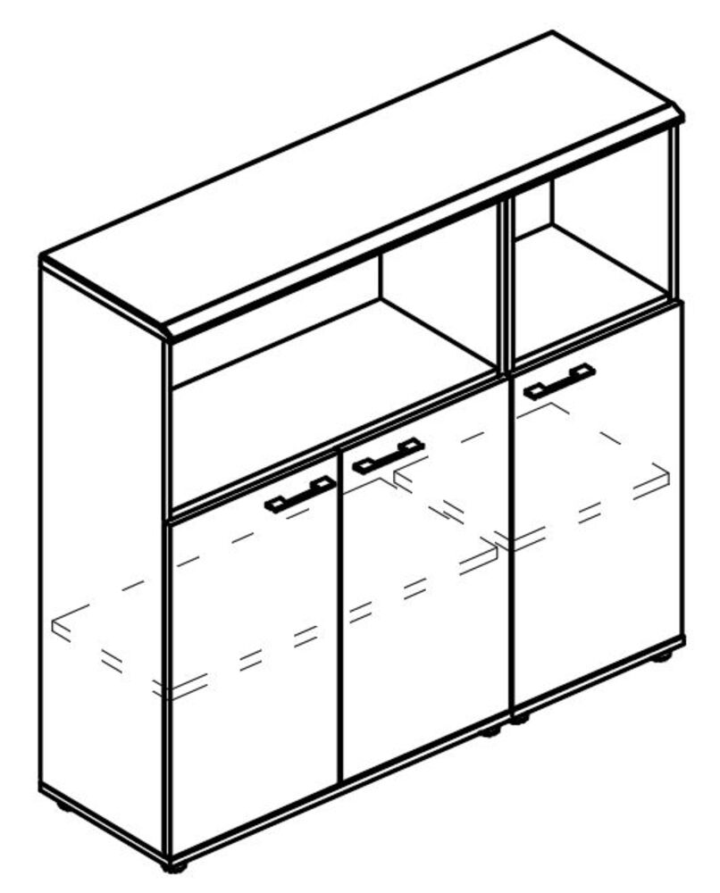 Шкаф средний комбинированный полузакрытый (топ МДФ)