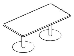 Стол для переговоров прямоугольный на опорах-колоннах