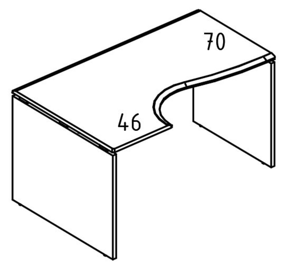 Стол эргономичный 2 скоса левый
