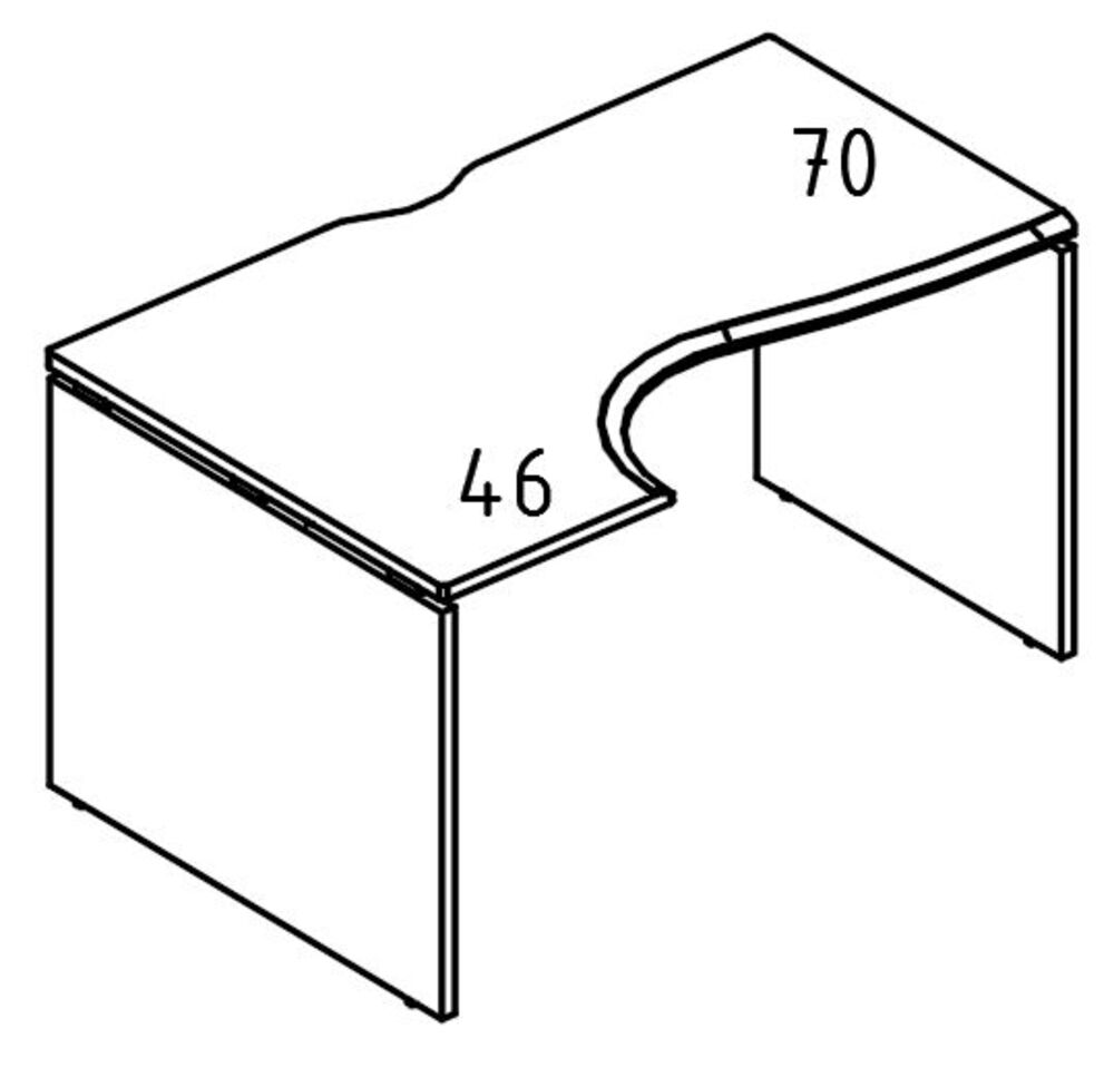 Стол эргономичный "Классика" на каркасе ДСП (1 скос) левый