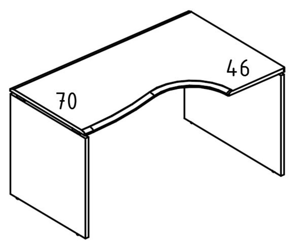 Стол эргономичный на каркасе ДСП (2 скоса) правый