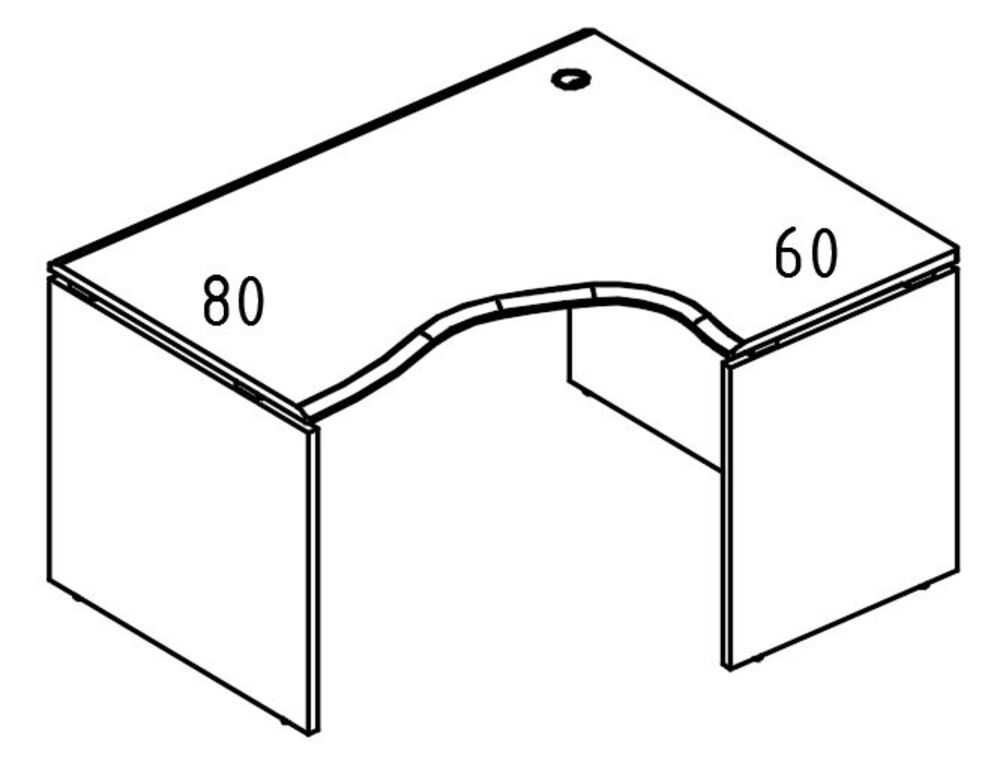 Стол эргономичный на каркасе ДСП (2 скоса) правый