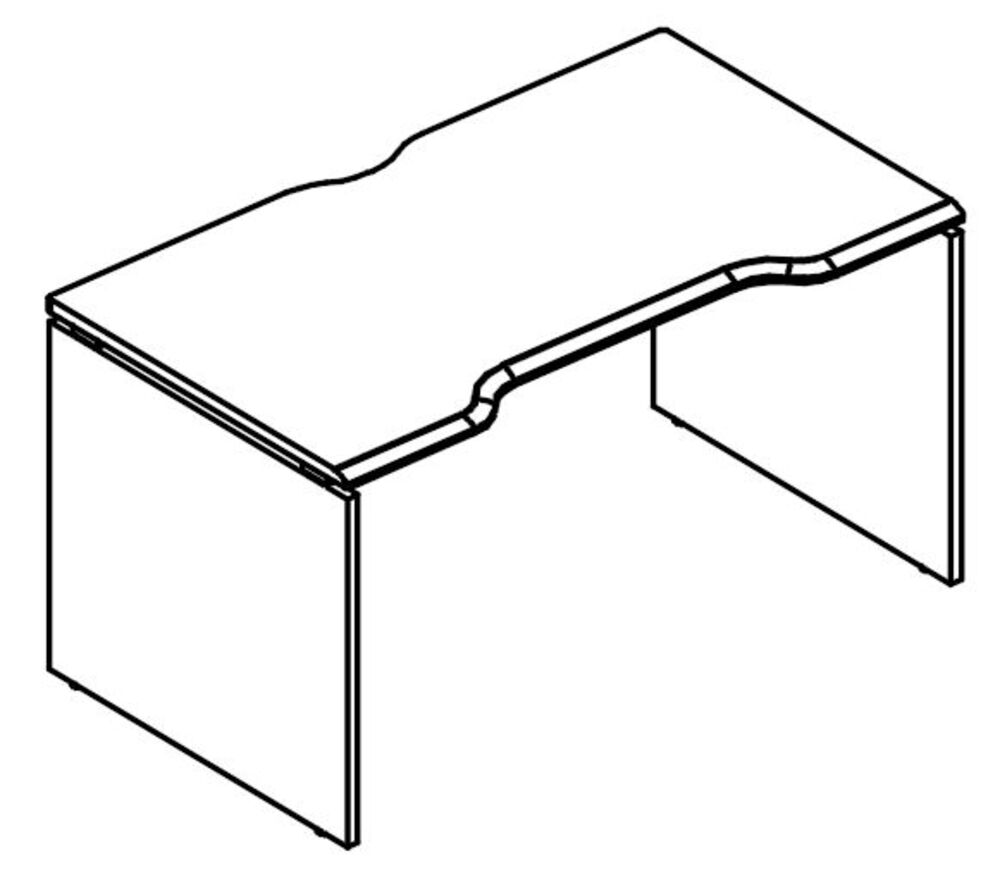 Стол эргономичный "Симметрия" на каркасе ДСП (1 скоса)