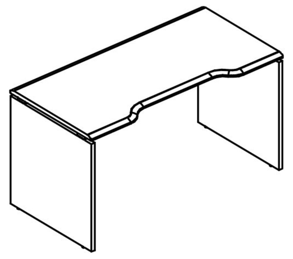 Стол эргономичный "Симметрия" на каркасе ДСП (2 скоса)