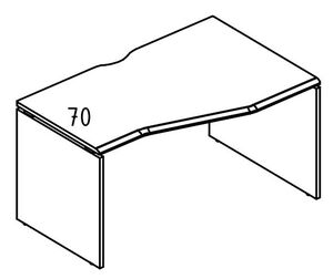 Стол эргономичный "Техно" на каркасе ДСП (1 скос) правый
