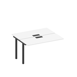 Секция стола рабочей станции на металлокаркасе, столешницы с заглушкой